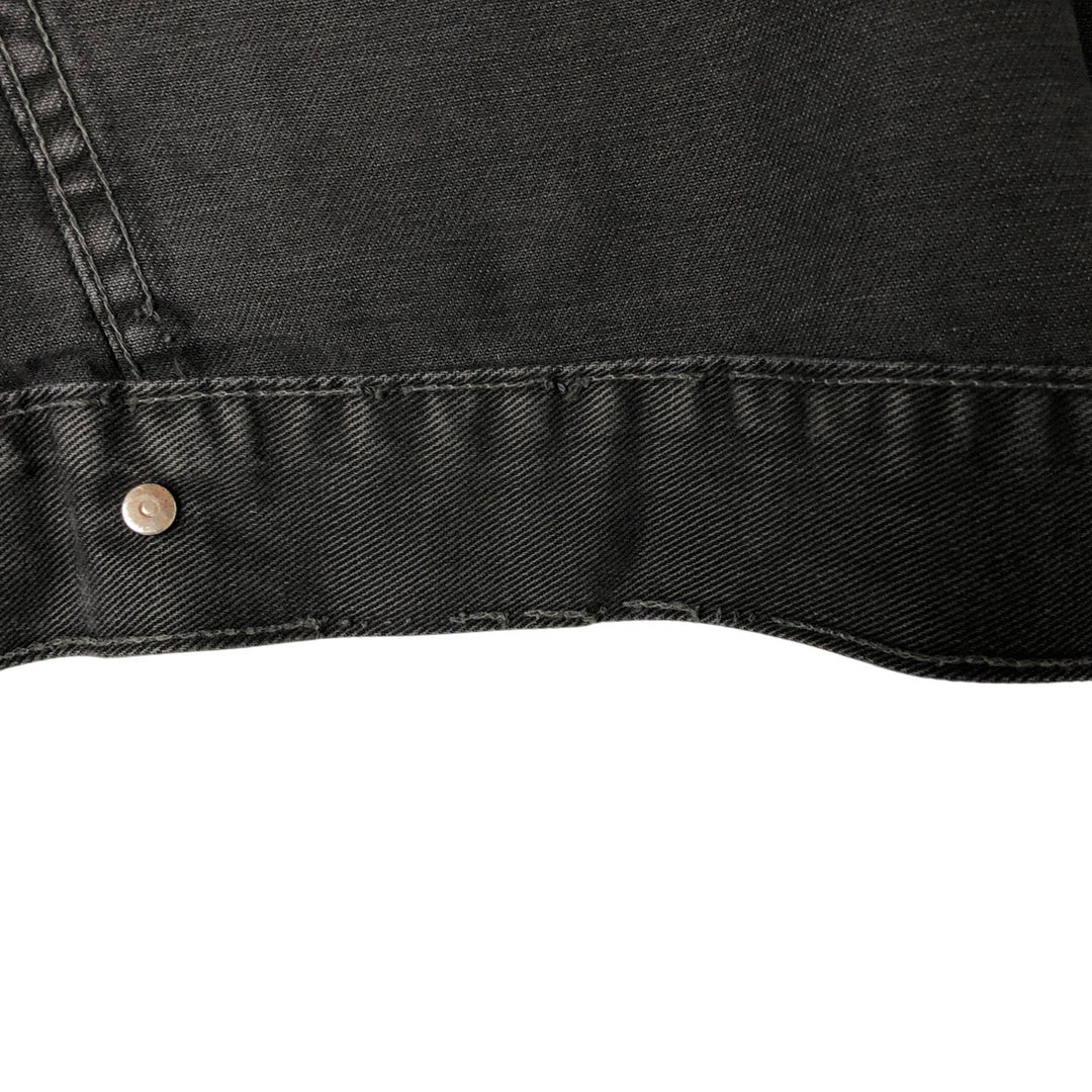 90'S Guess BY GEORGES MARCIANO Black Denim Jacket, Made in USA, Men's M Size, Vintage cotton black type Vintage Second Hand