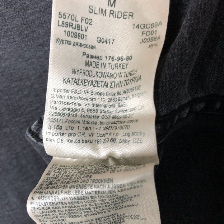 Lee Riders Black Denim Jacket, Jean Jacket, Men's M Size cotton black type Vintage Second Hand