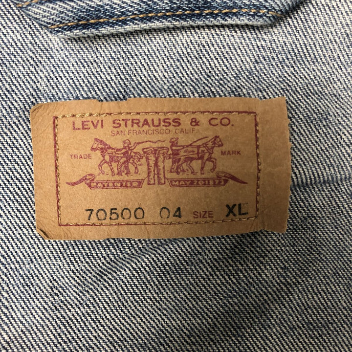 Levi's 70500-0401 Euro Model Denim Jacket, G-Jean, Men's XL Size cotton blue type Vintage Second Hand