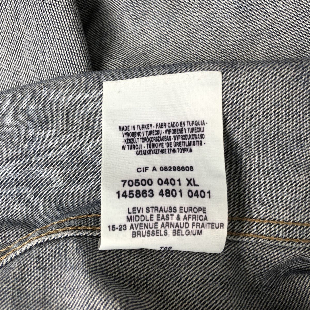 Levi's 70500-0401 Euro Model Denim Jacket, G-Jean, Men's XL Size cotton blue type Vintage Second Hand