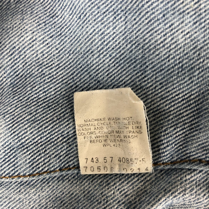 90'S Levi's 70506-0214 denim jacket, denim jacket, made in USA, men's size M, vintage cotton blue type Vintage Second Hand