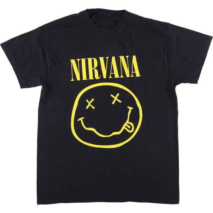 NIRVANA Nirvana Band T-shirt, Band T, Men's M size cotton black type Vintage Second Hand