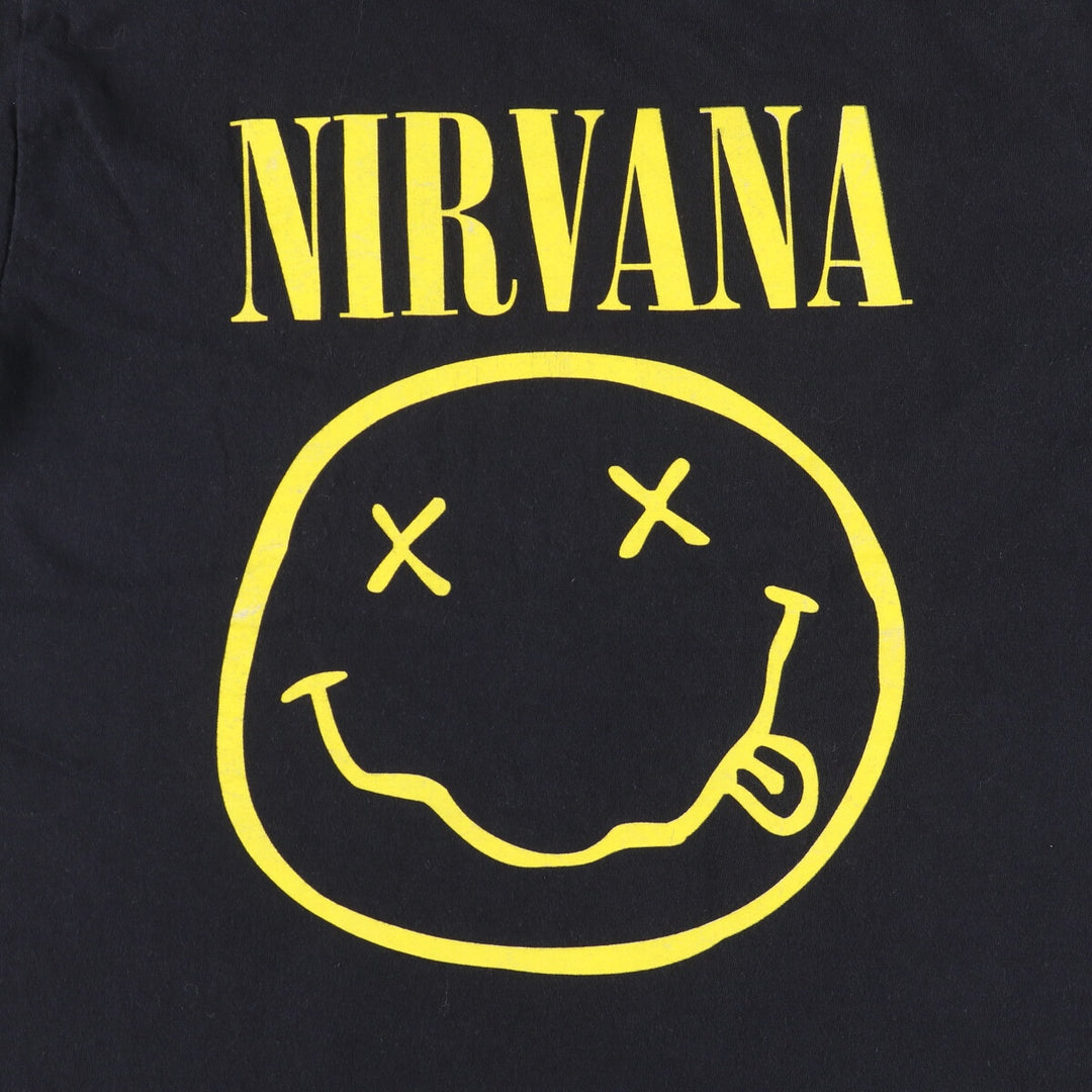 NIRVANA Nirvana Band T-shirt, Band T, Men's M size cotton black type Vintage Second Hand