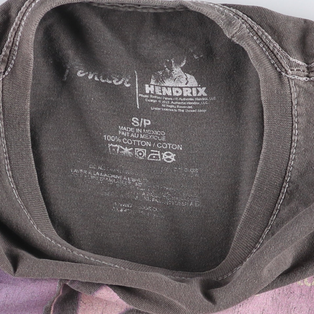 JIMI HENDRIX Jimi Hendrix Band T-shirt Band T Men's S size cotton gray type Vintage Second Hand