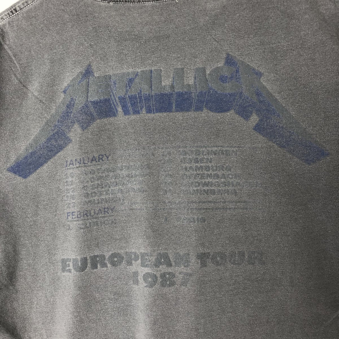 METALLICA Metallica Band T-shirt Band T Men's M size unclear gray type Vintage Second Hand