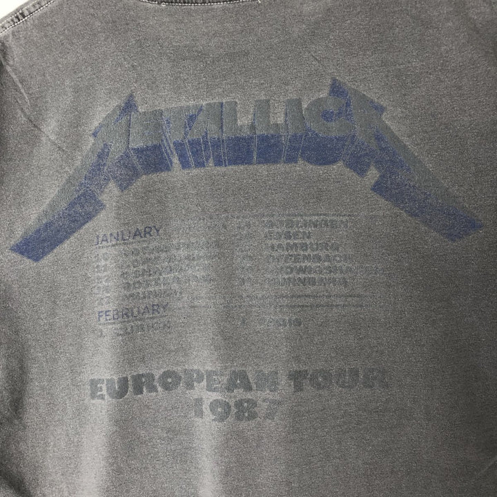 METALLICA Metallica Band T-shirt Band T Men's M size unclear gray type Vintage Second Hand