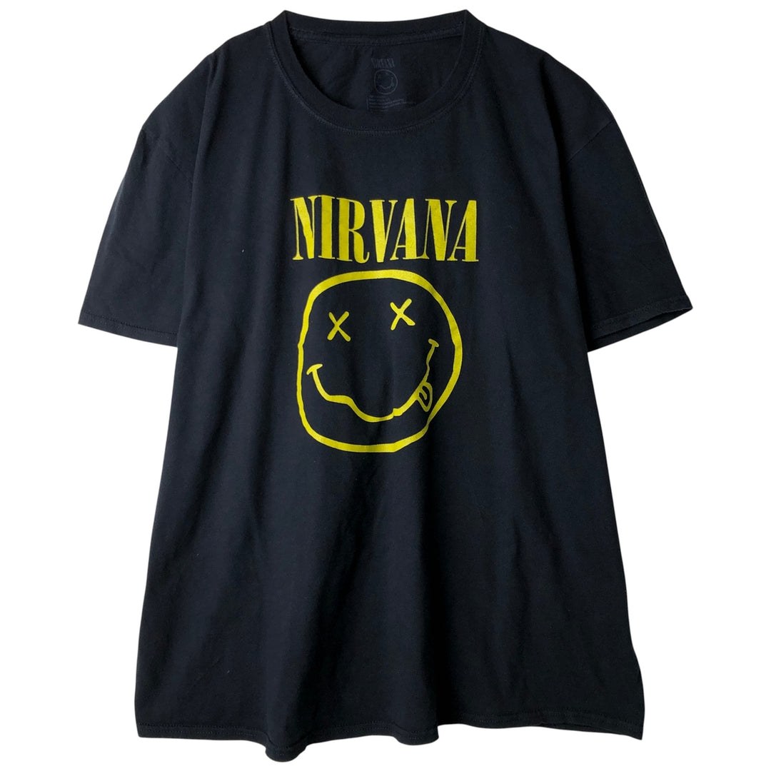 NIRVANA Nirvana Band T-shirt, Band T, Men's XL size cotton black type Vintage Second Hand
