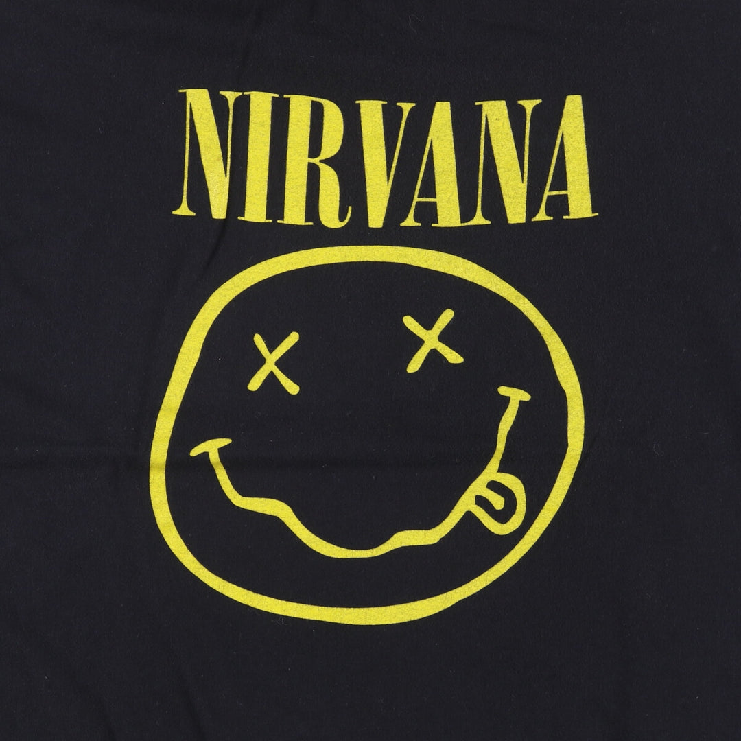 NIRVANA Nirvana Band T-shirt, Band T, Men's XL size cotton black type Vintage Second Hand