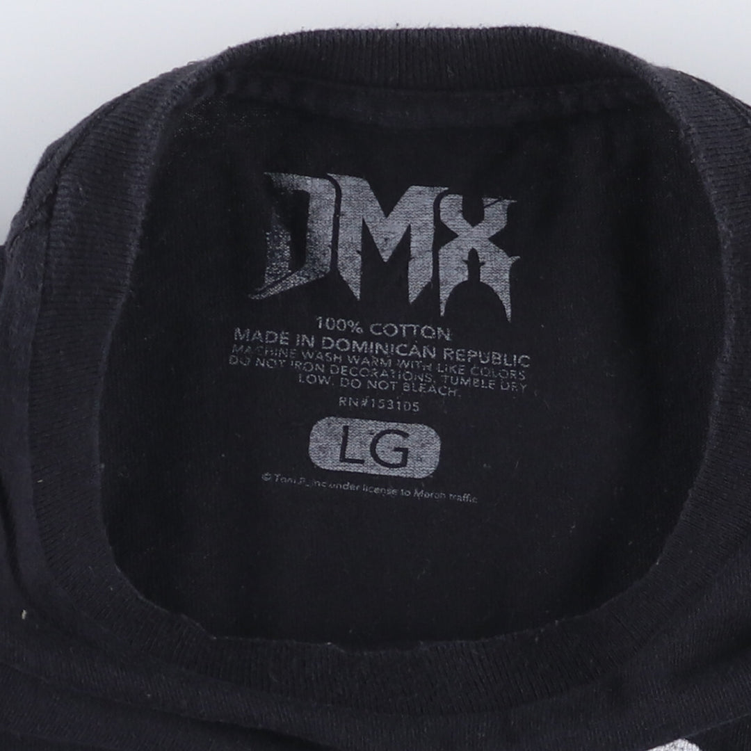 DMX Rap T-shirt, Men's L size cotton black type Vintage Second Hand