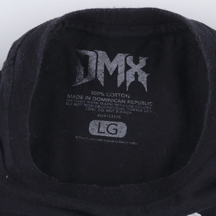 DMX Rap T-shirt, Men's L size cotton black type Vintage Second Hand