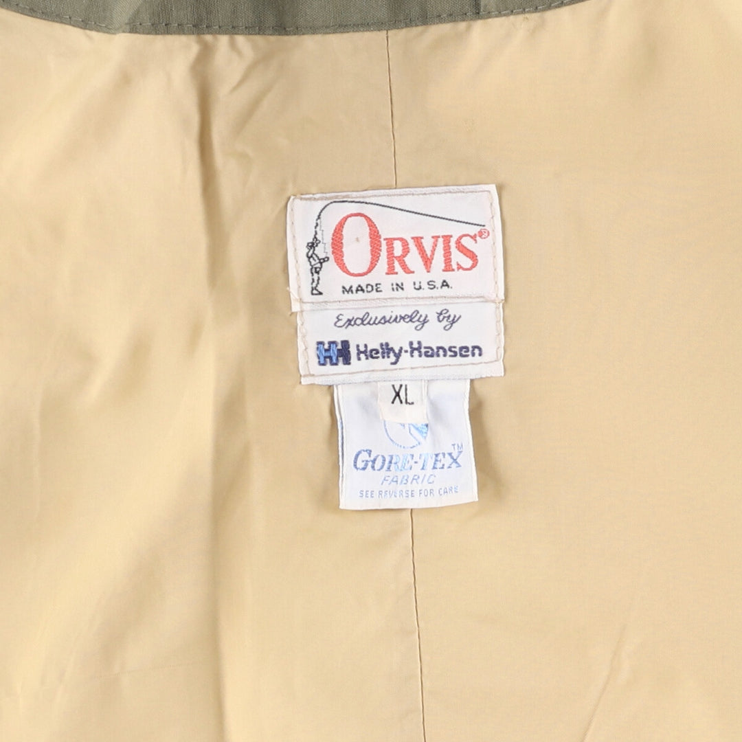 80'S Orvis Helly Hansen Gore-Tex Mountain Parka Shell Jacket Made in USA Men's XL Vintage unclear Khaki type Vintage Second Hand