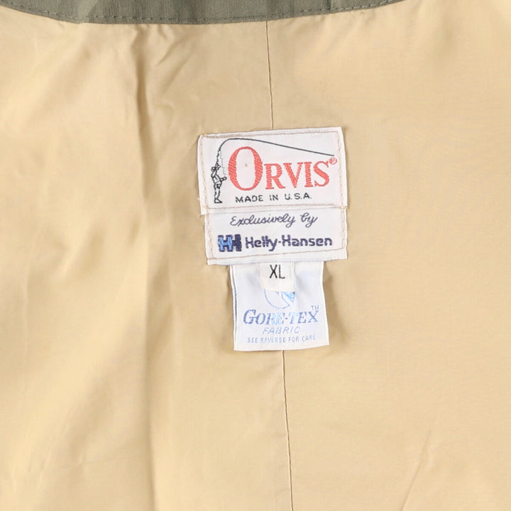 80'S Orvis Helly Hansen Gore-Tex Mountain Parka Shell Jacket Made in USA Men's XL Vintage unclear Khaki type Vintage Second Hand