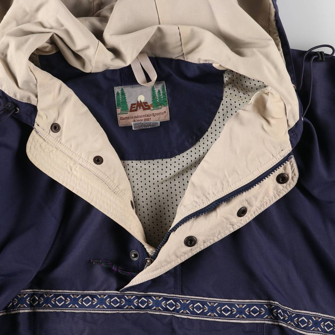 90'S EMS Eastern Mountain Sports Anorak Parka Men's Size L Vintage Nylon navy blue type Vintage Second Hand