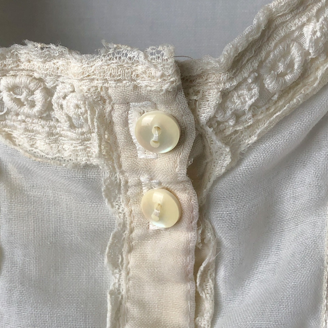 70'S Gunne Sax Gunnies stand collar long sleeve ruffle blouse women's size S vintage unclear white type Vintage Second Hand