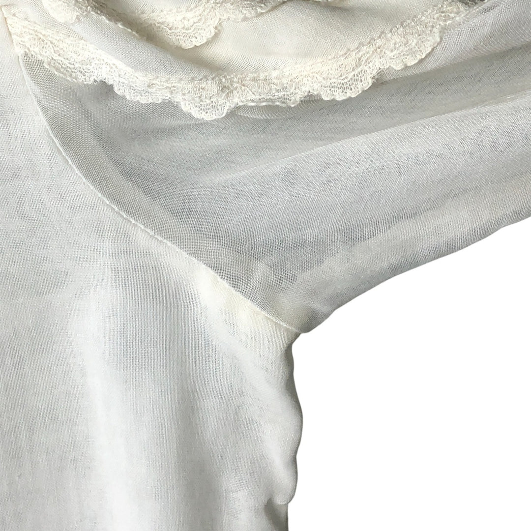 70'S Gunne Sax Gunnies stand collar long sleeve ruffle blouse women's size S vintage unclear white type Vintage Second Hand