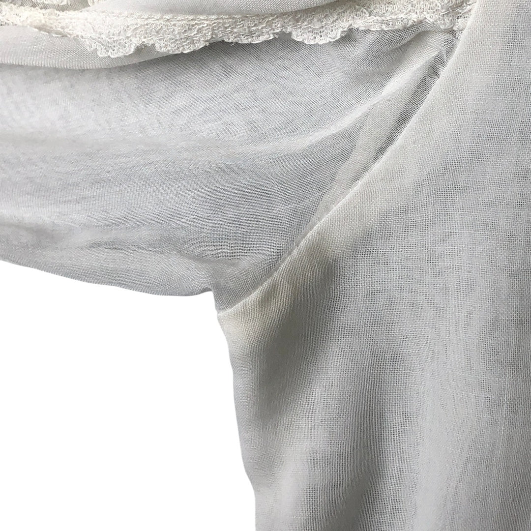 70'S Gunne Sax Gunnies stand collar long sleeve ruffle blouse women's size S vintage unclear white type Vintage Second Hand