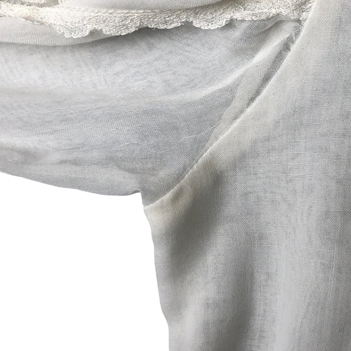 70'S Gunne Sax Gunnies stand collar long sleeve ruffle blouse women's size S vintage unclear white type Vintage Second Hand