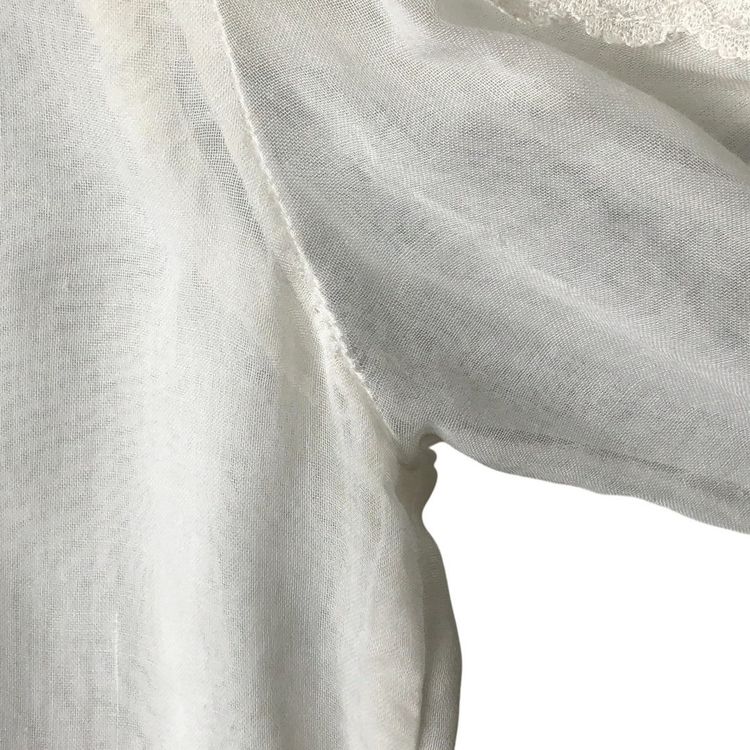 70'S Gunne Sax Gunnies stand collar long sleeve ruffle blouse women's size S vintage unclear white type Vintage Second Hand