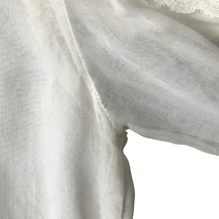 70'S Gunne Sax Gunnies stand collar long sleeve ruffle blouse women's size S vintage unclear white type Vintage Second Hand