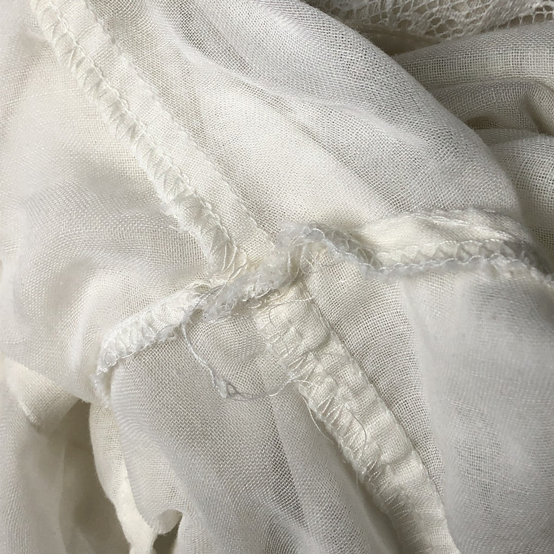 70'S Gunne Sax Gunnies stand collar long sleeve ruffle blouse women's size S vintage unclear white type Vintage Second Hand