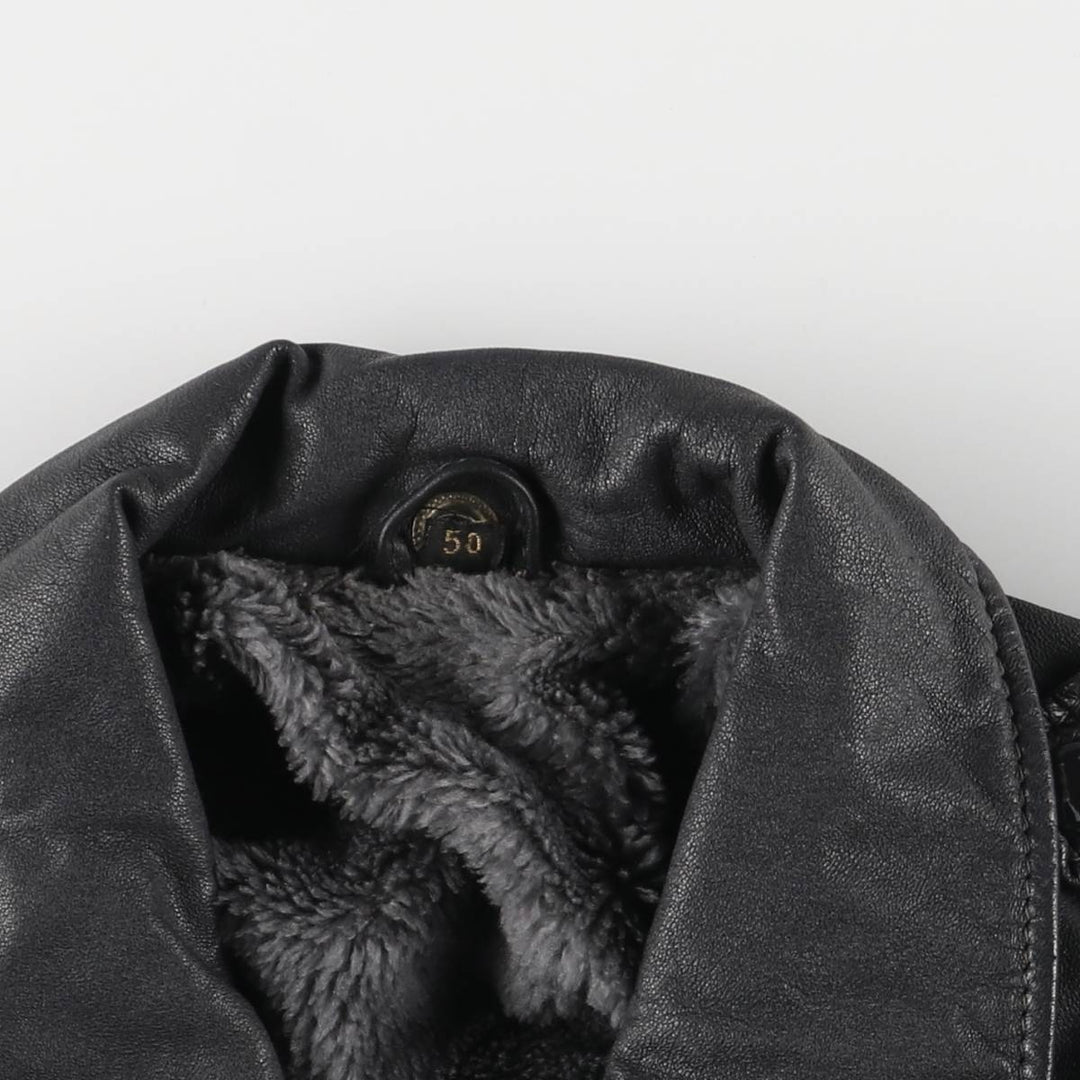 A-2 type padded leather flight jacket, men's size S genuine leather black type Vintage Second Hand