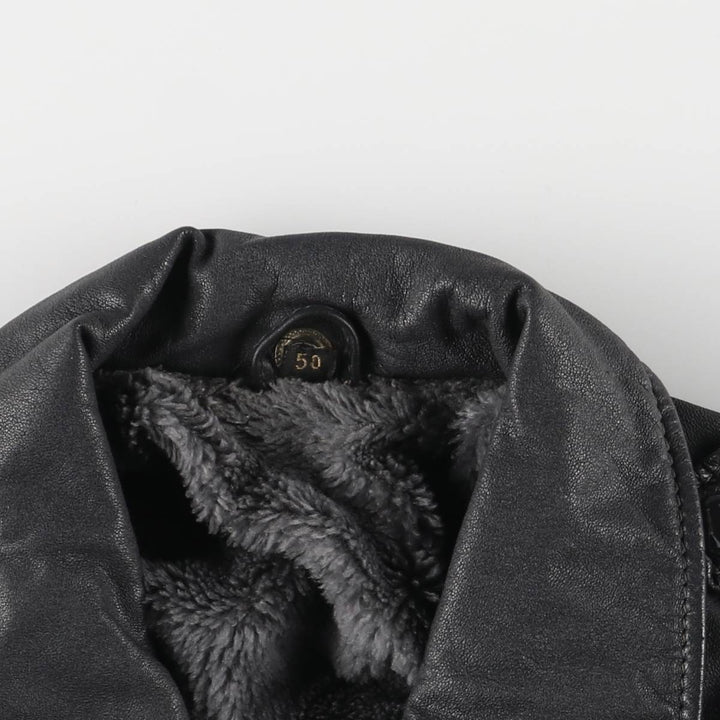 A-2 type padded leather flight jacket, men's size S genuine leather black type Vintage Second Hand