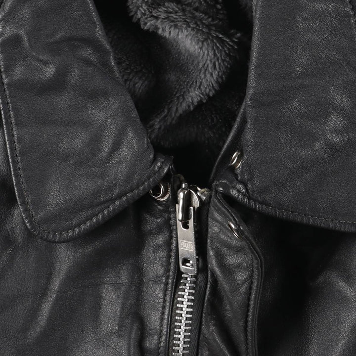 A-2 type padded leather flight jacket, men's size S genuine leather black type Vintage Second Hand