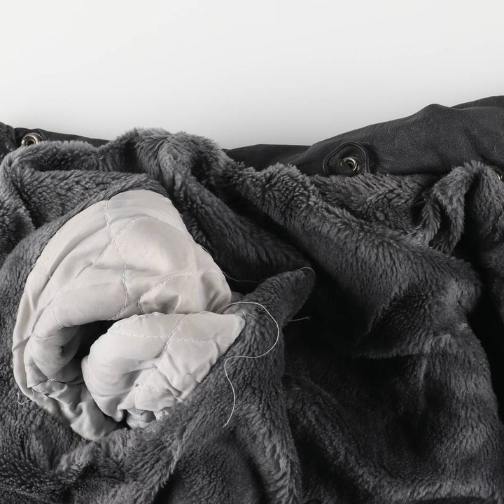 A-2 type padded leather flight jacket, men's size S genuine leather black type Vintage Second Hand