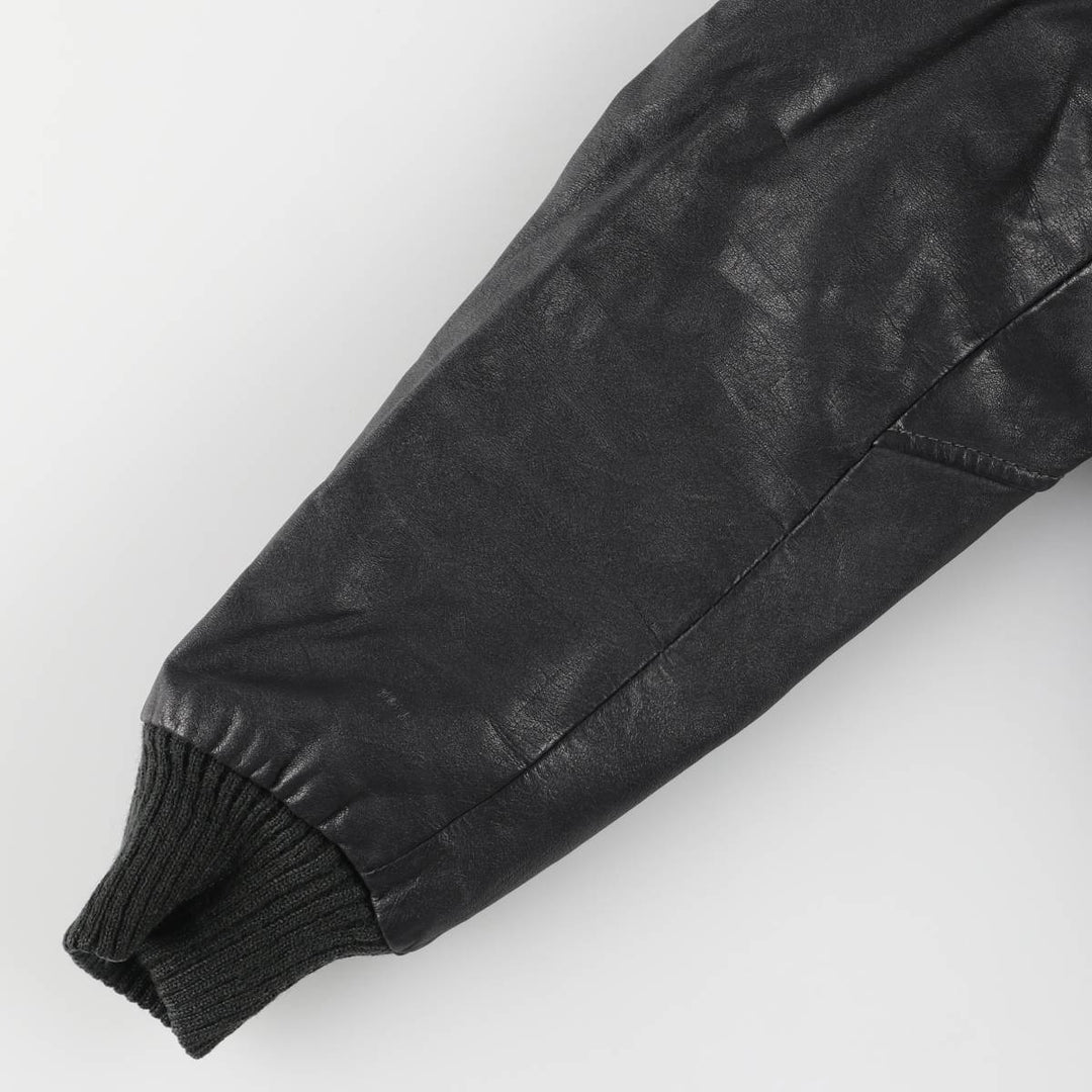 A-2 type padded leather flight jacket, men's size S genuine leather black type Vintage Second Hand