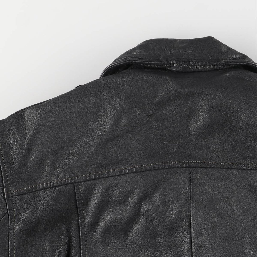 A-2 type padded leather flight jacket, men's size S genuine leather black type Vintage Second Hand