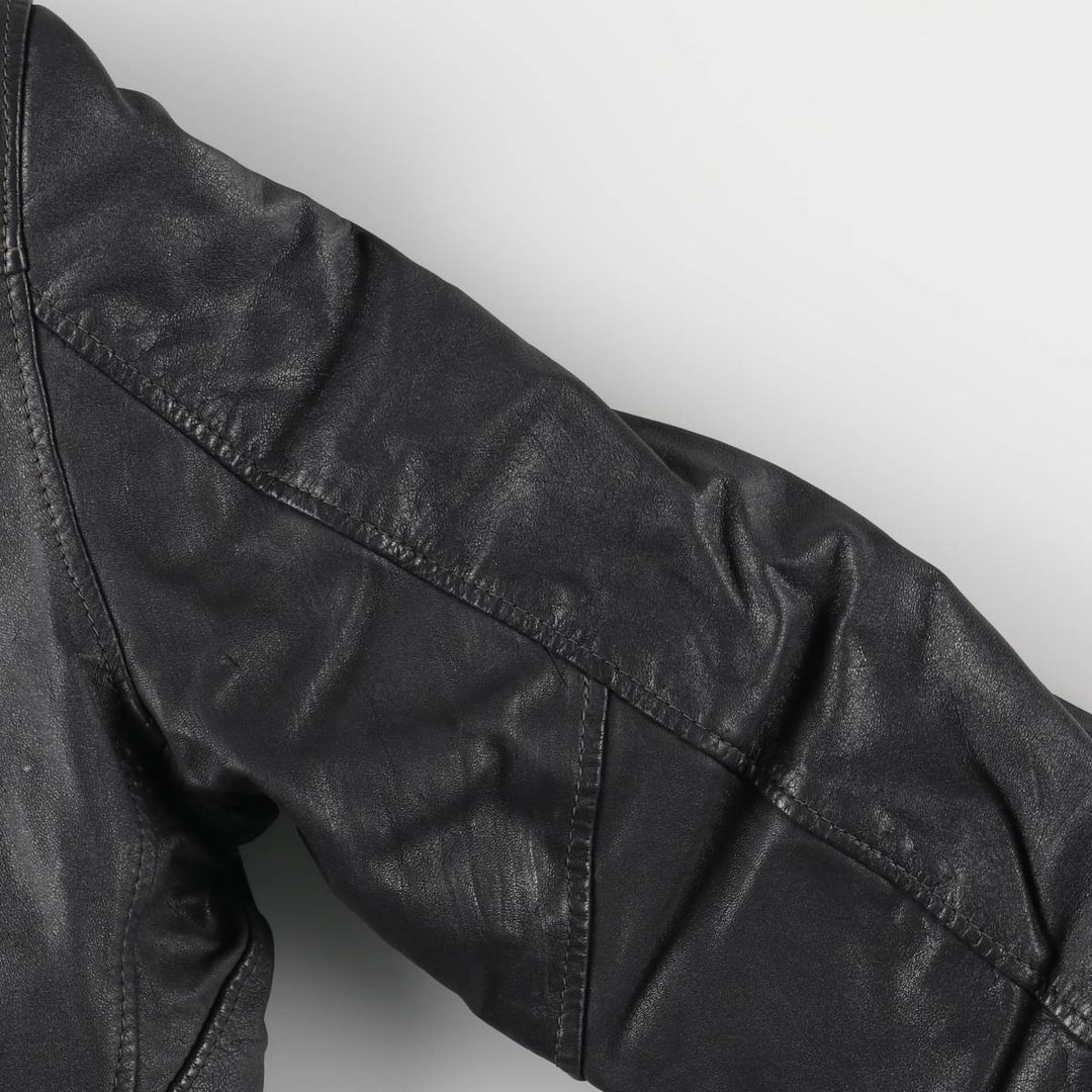 A-2 type padded leather flight jacket, men's size S genuine leather black type Vintage Second Hand