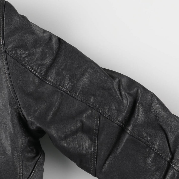 A-2 type padded leather flight jacket, men's size S genuine leather black type Vintage Second Hand