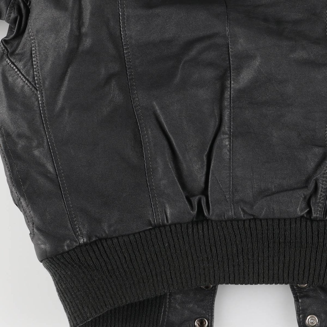 A-2 type padded leather flight jacket, men's size S genuine leather black type Vintage Second Hand