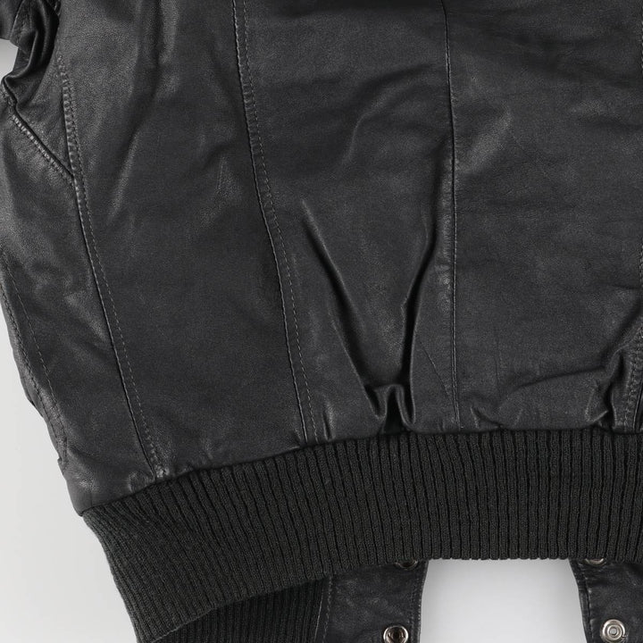 A-2 type padded leather flight jacket, men's size S genuine leather black type Vintage Second Hand