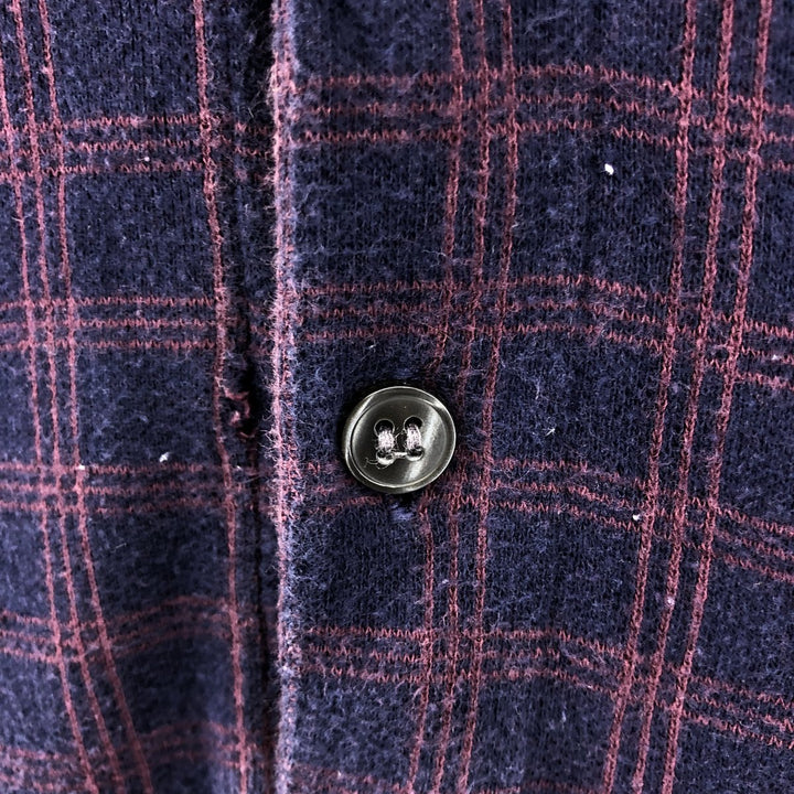Yves Saint Laurent Check Pattern Short Sleeve Polo Shirt Men's Size S cotton red type Vintage Second Hand