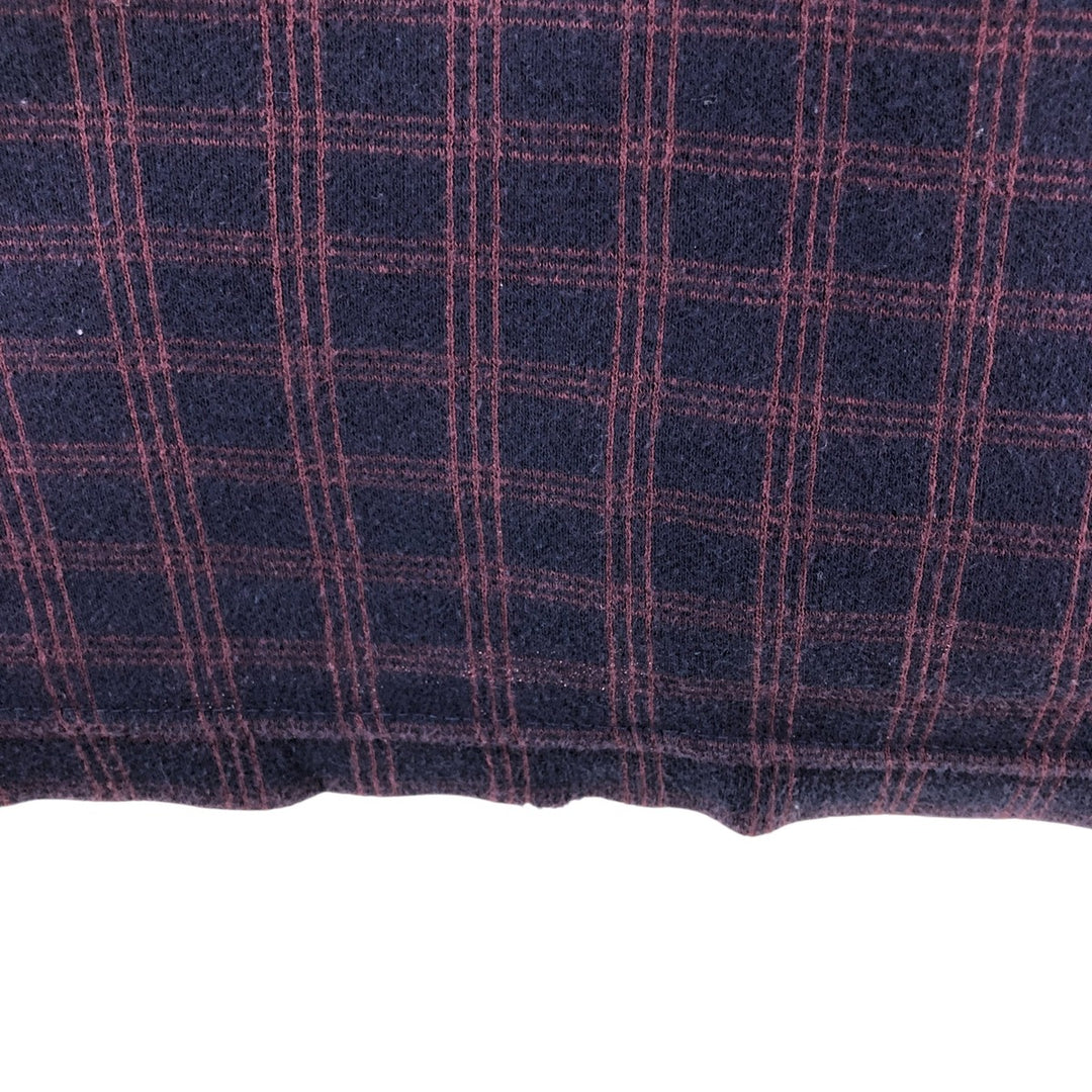 Yves Saint Laurent Check Pattern Short Sleeve Polo Shirt Men's Size S cotton red type Vintage Second Hand