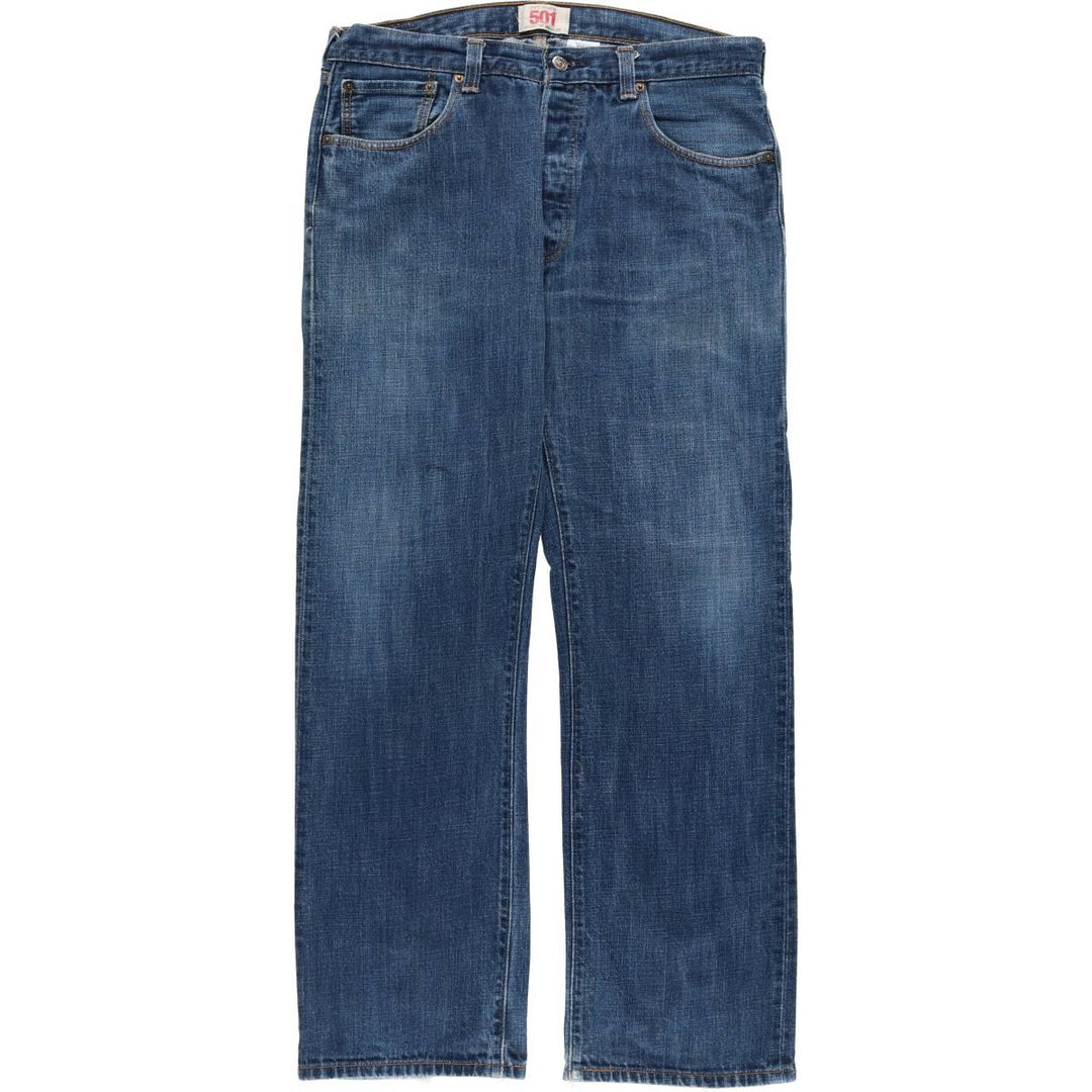 Levi's 501 ORIGINAL STRAIGHT LEG BUTTON FLY straight denim pants for men, equivalent to w35 cotton blue type Vintage Second Hand