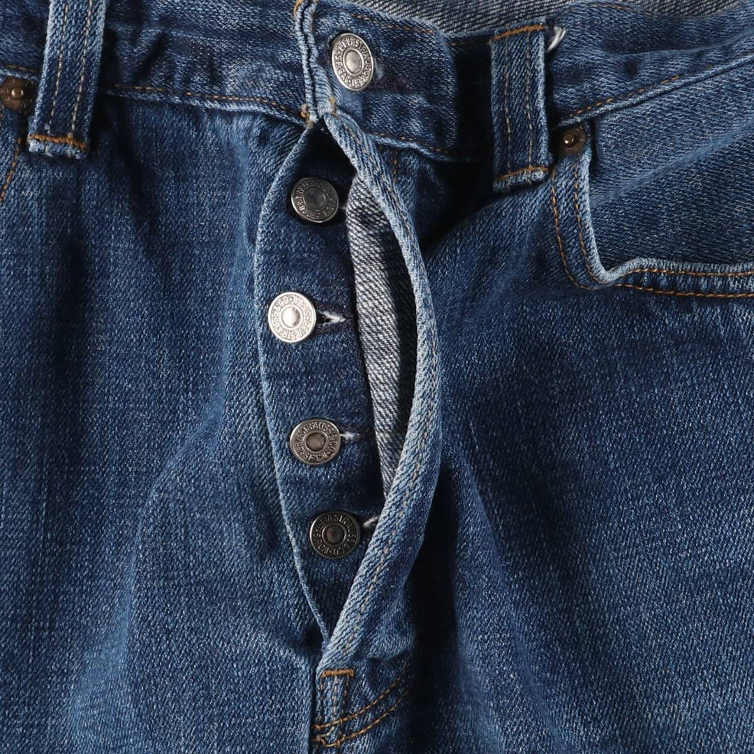 Levi's 501 ORIGINAL STRAIGHT LEG BUTTON FLY straight denim pants for men, equivalent to w35 cotton blue type Vintage Second Hand