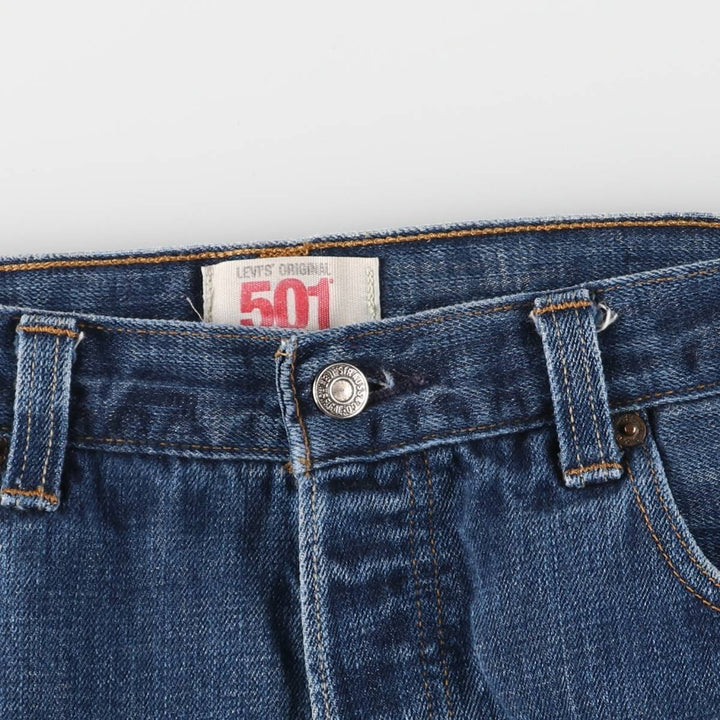 Levi's 501 ORIGINAL STRAIGHT LEG BUTTON FLY straight denim pants for men, equivalent to w35 cotton blue type Vintage Second Hand
