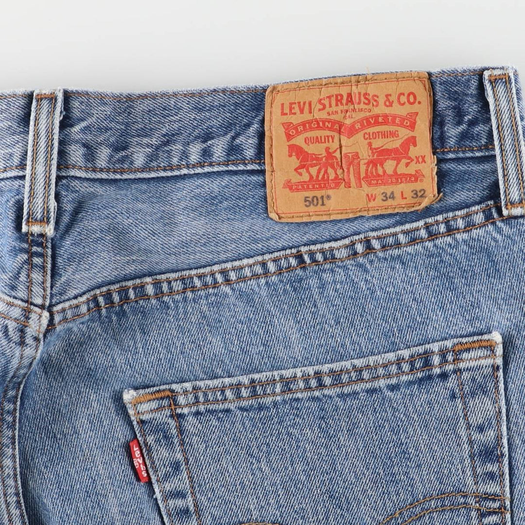Levi's 501 straight denim pants for men, size W35 unclear blue type Vintage Second Hand
