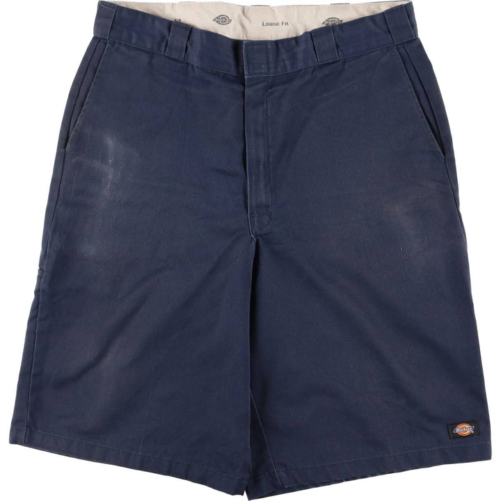 Dickies Loose Fit Work Shorts, Half Pants, Men's, W36 equivalent polyester navy blue type Vintage Second Hand