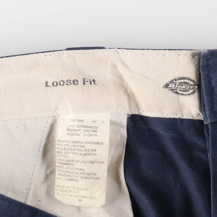 Dickies Loose Fit Work Shorts, Half Pants, Men's, W36 equivalent polyester navy blue type Vintage Second Hand
