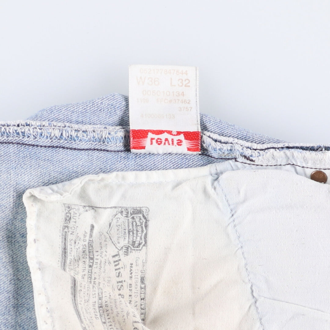 Levi's 501 straight denim pants for men, size W36 cotton Blue type light blue Vintage Second Hand