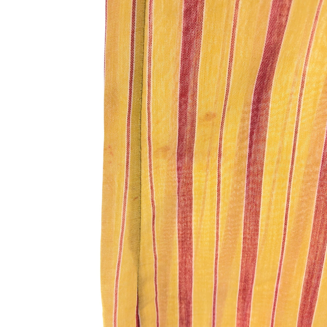 70'S FILENE'S Short Sleeve Striped Shirt, Men's M Size, Vintage polyester yellow type Vintage Second Hand