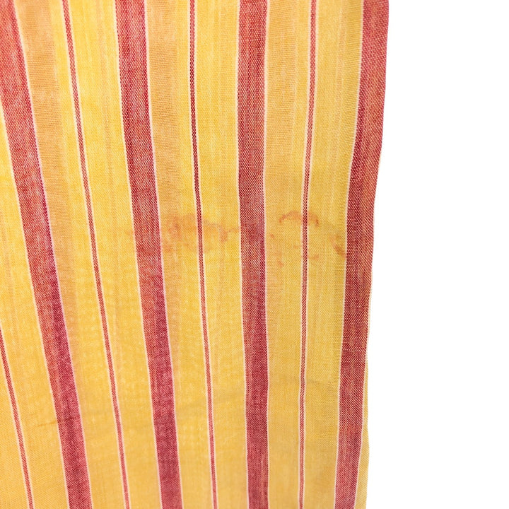 70'S FILENE'S Short Sleeve Striped Shirt, Men's M Size, Vintage polyester yellow type Vintage Second Hand