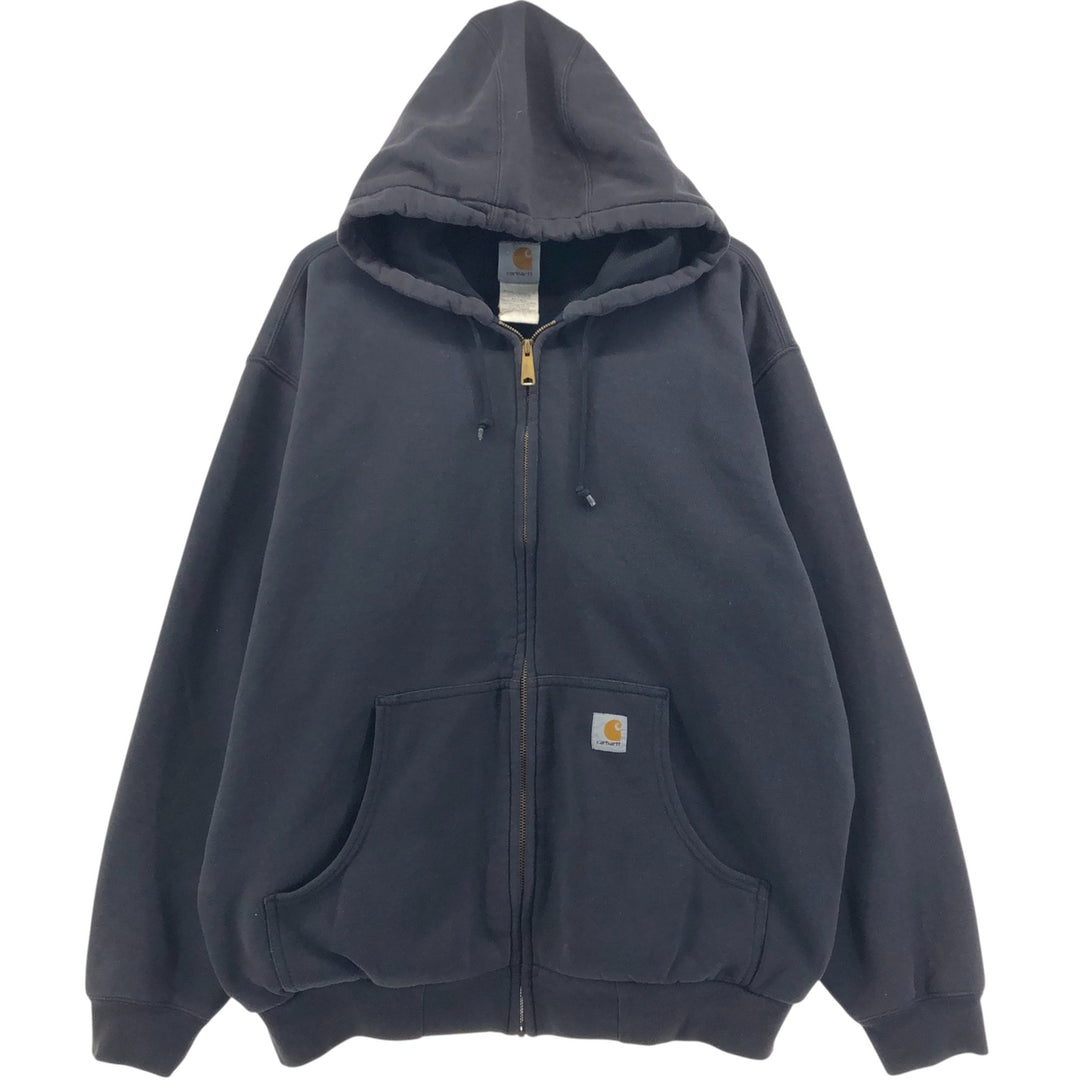 Carhartt Thermal Liner Sweat Full Zip Hoodie Men's XL cotton black type Vintage Second Hand