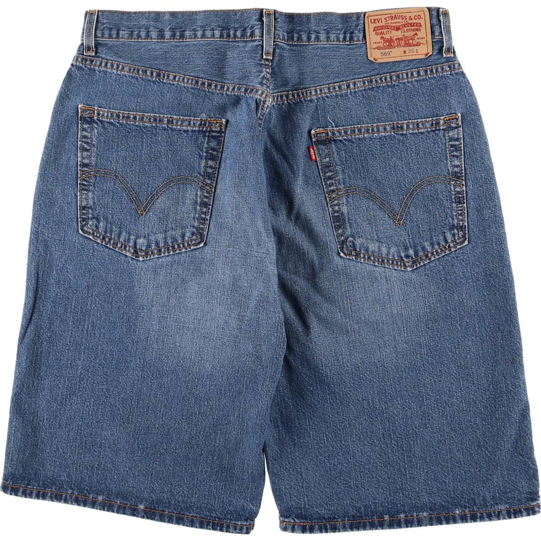 Levi's 569 LOOSE FIT denim shorts, half pants, men's size w36 cotton blue type Vintage Second Hand