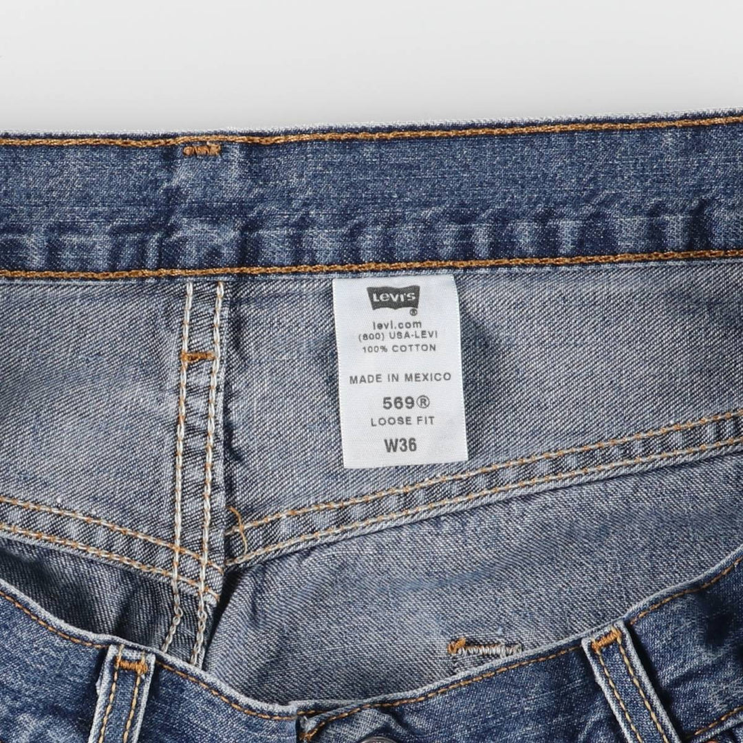 Levi's 569 LOOSE FIT denim shorts, half pants, men's size w36 cotton blue type Vintage Second Hand