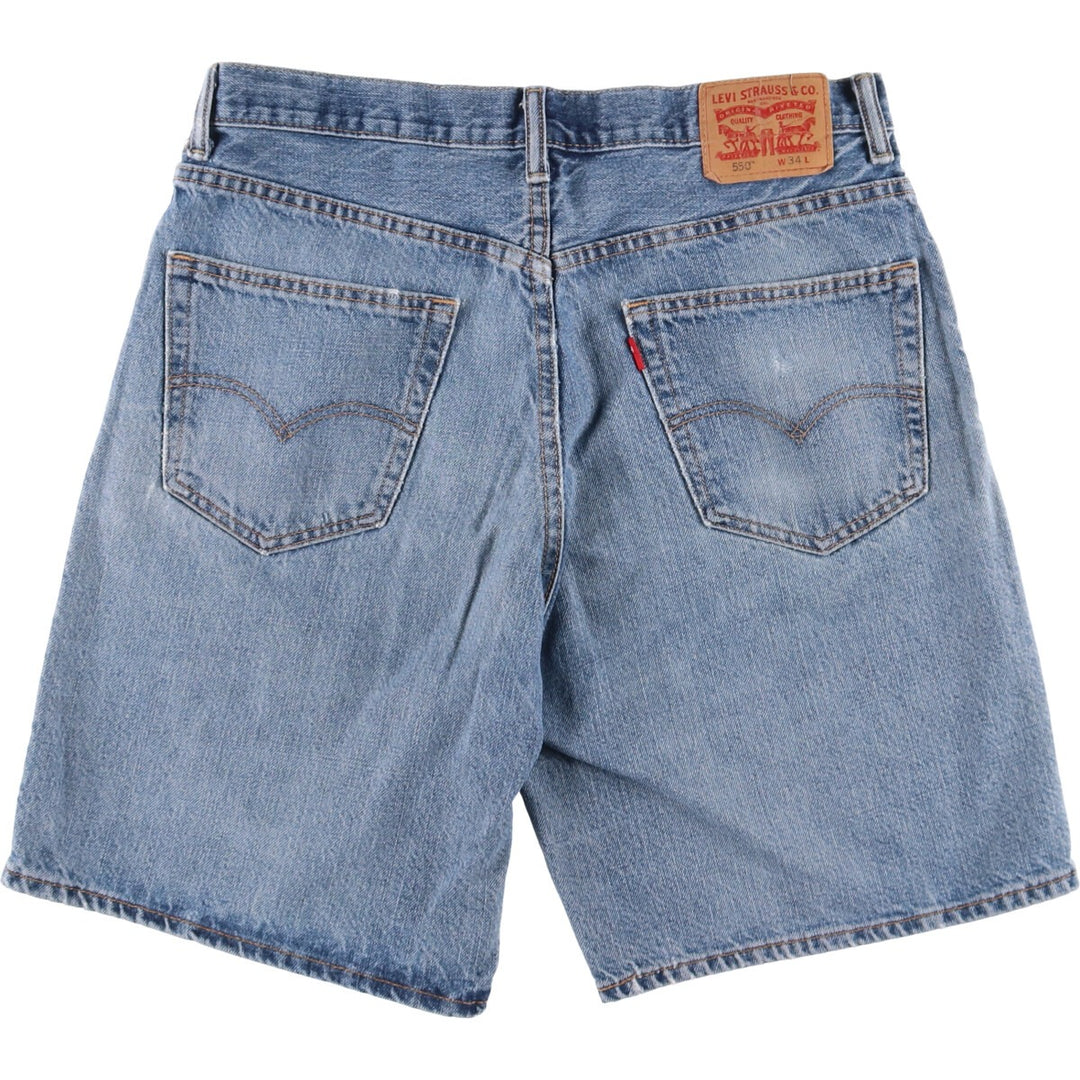 Levi's 550 denim shorts, short pants for men, size W34 cotton blue type Vintage Second Hand