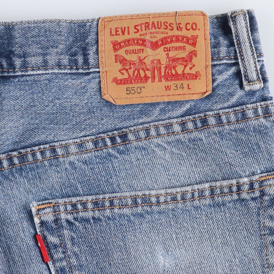 Levi's 550 denim shorts, short pants for men, size W34 cotton blue type Vintage Second Hand